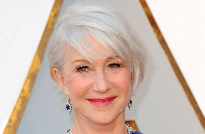Helen Mirren with grey hair
