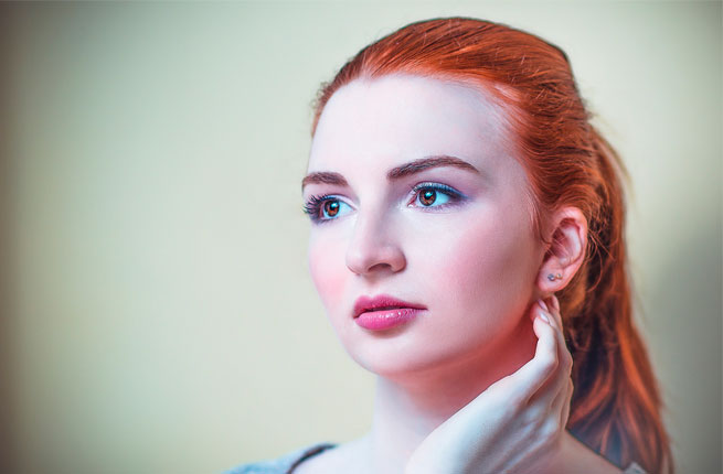 Woman with ponytail
