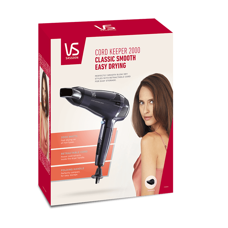 Hair dryer with cheap retractable cord